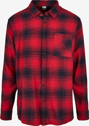 Urban Classics Regular fit Overhemd in Rood: voorkant