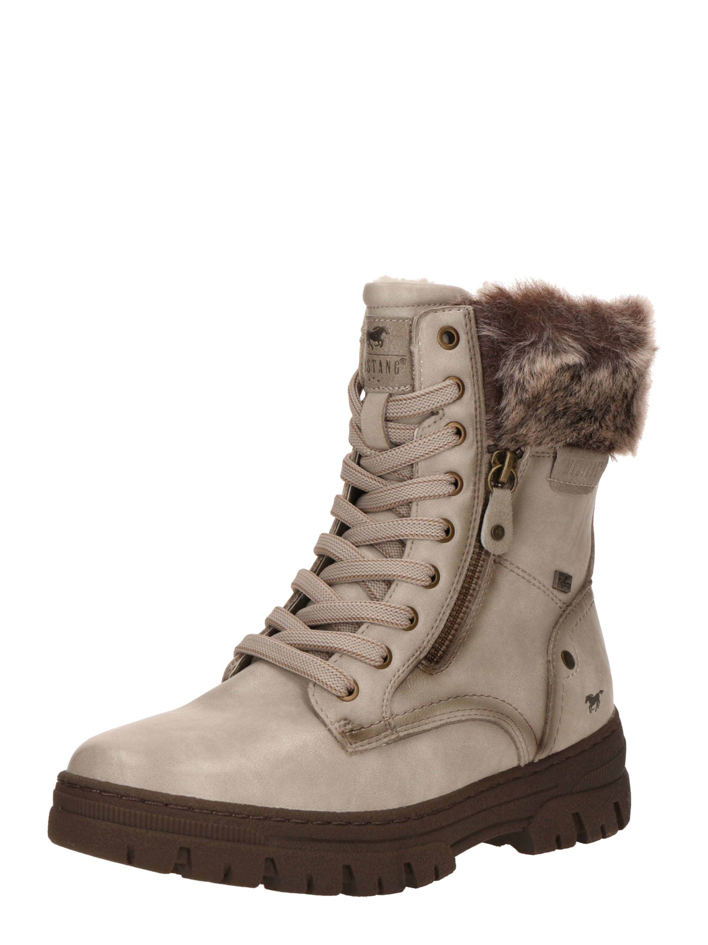 MUSTANG Šněrovací kozačky – bílá: přední strana