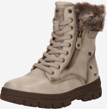 MUSTANG Gležnarji z vezalkami | bela barva: sprednja stran