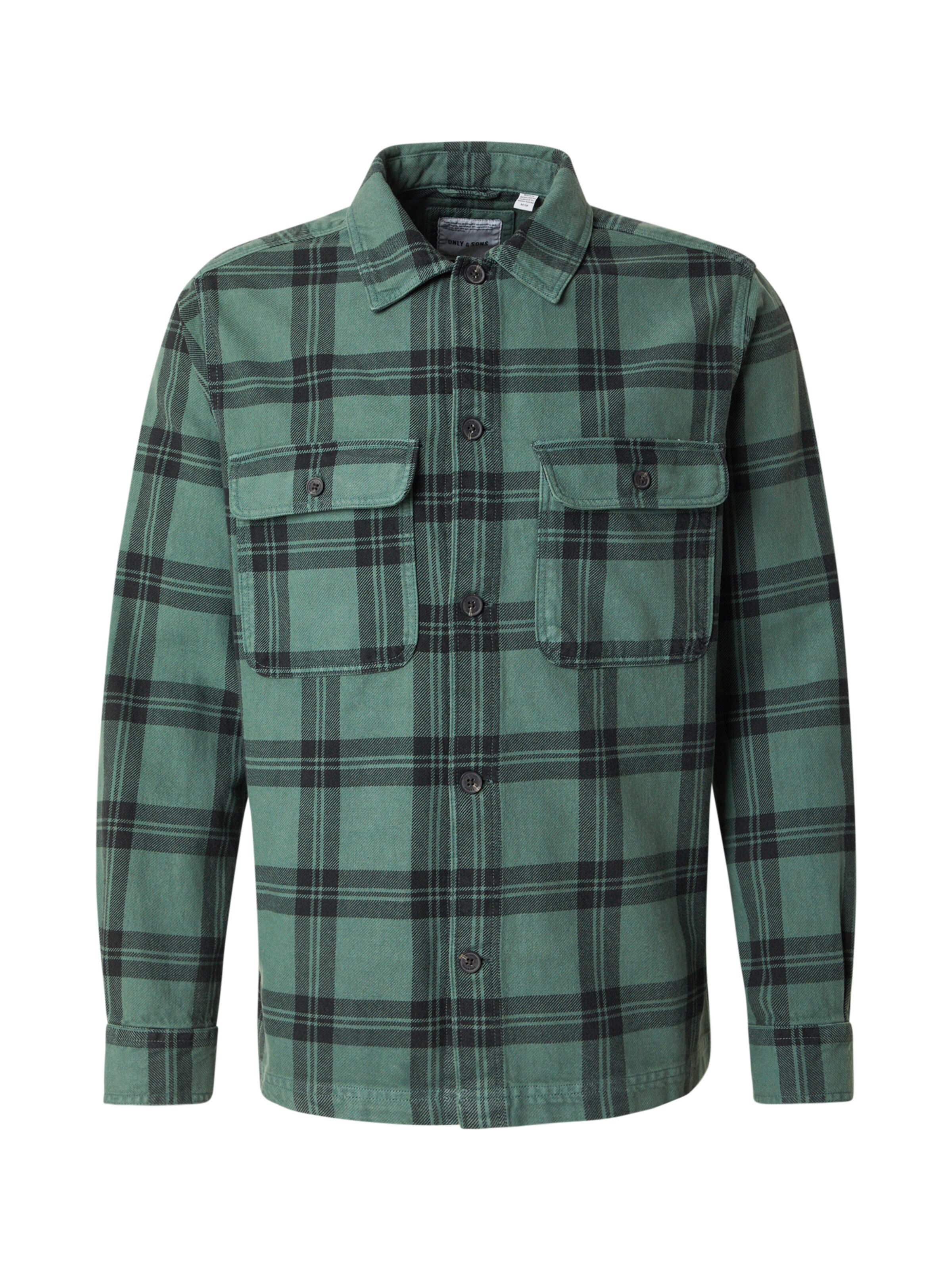 Only & Sons Overhemd 'ONSOLIVER' in Groen: voorkant