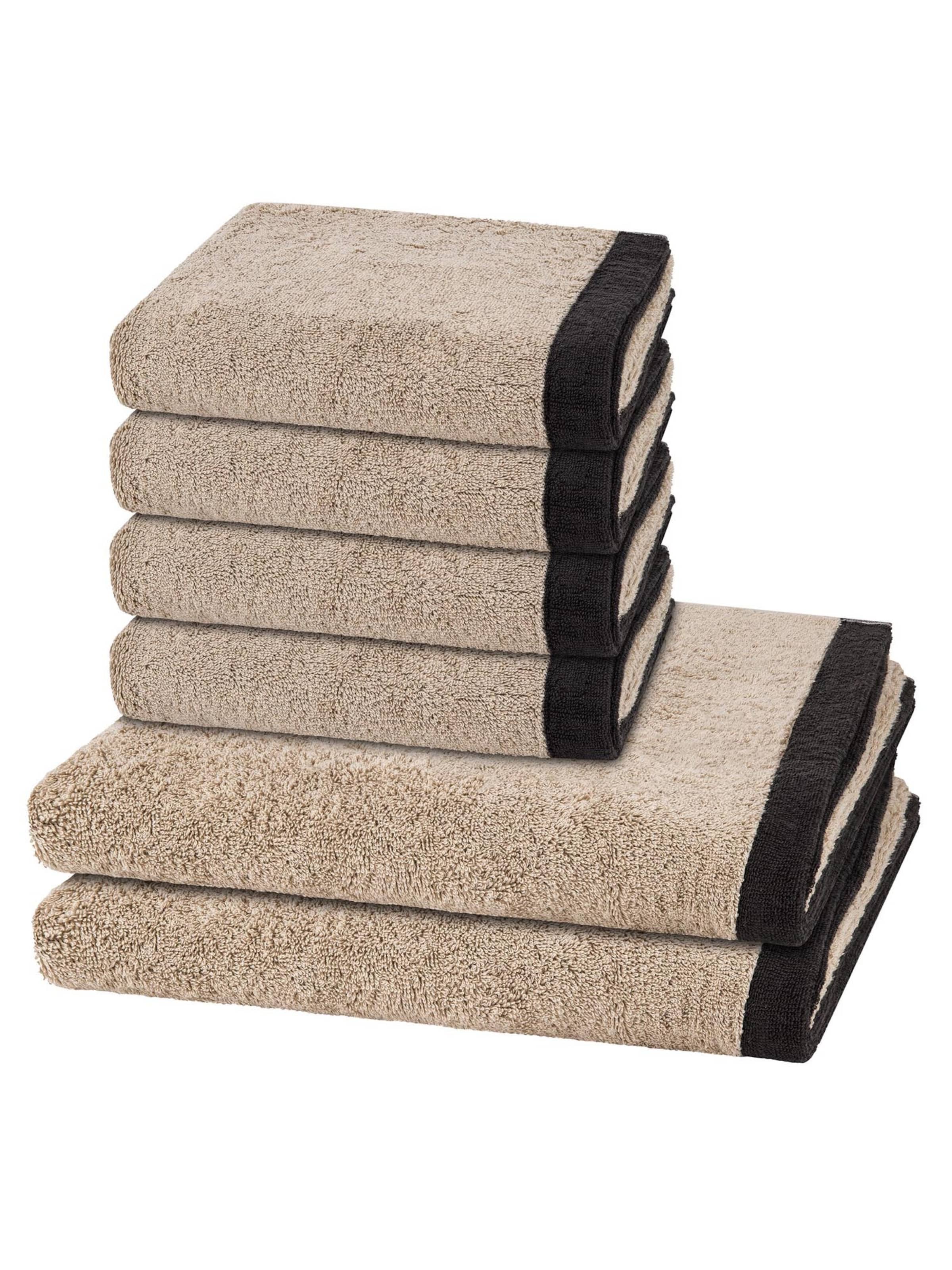 Cawö Handtuch 'Lifestyle Splash'‌ in Beige: Vorderseite