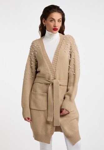 faina Knit cardigan in Beige: front