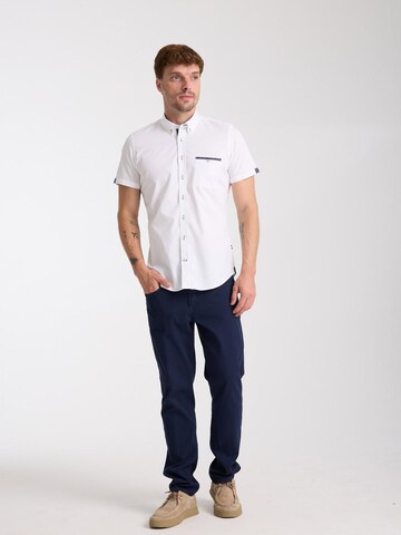 Slim fit Camicia business 'Iconic Poplin Stretch Man Shirt Short Sleeve Light Blue' di 7Camicie in bianco