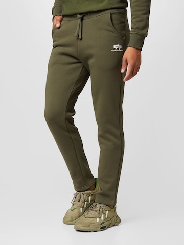 ALPHA INDUSTRIES Slim fit Trousers in Green: front