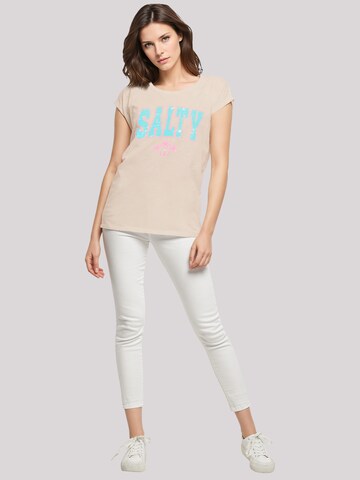T-shirt 'Beach Summer Vacation Salty' F4NT4STIC en beige