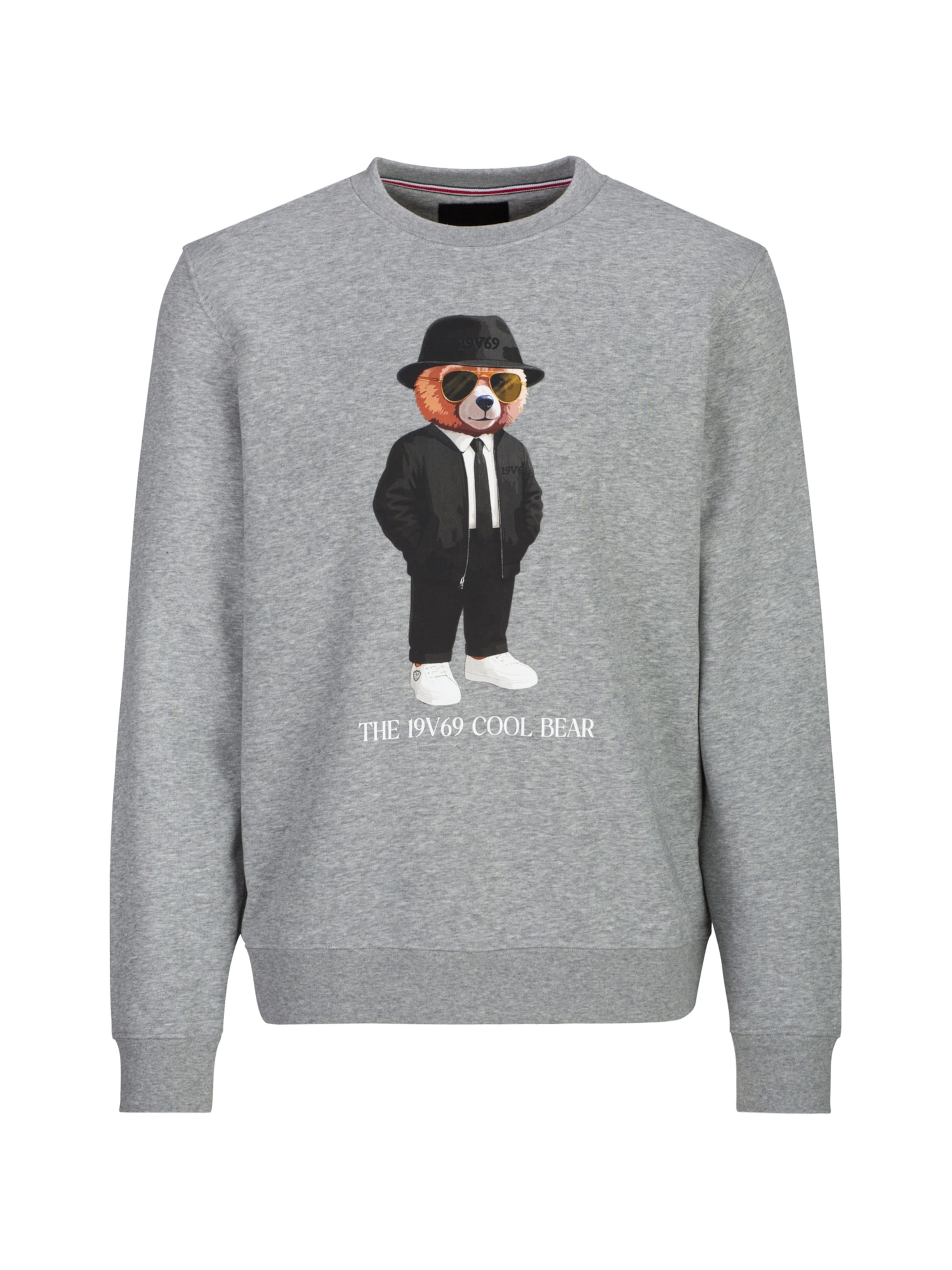 19V69 ITALIA Sweatshirt 'Nico Cool Teddy' in Grey: front