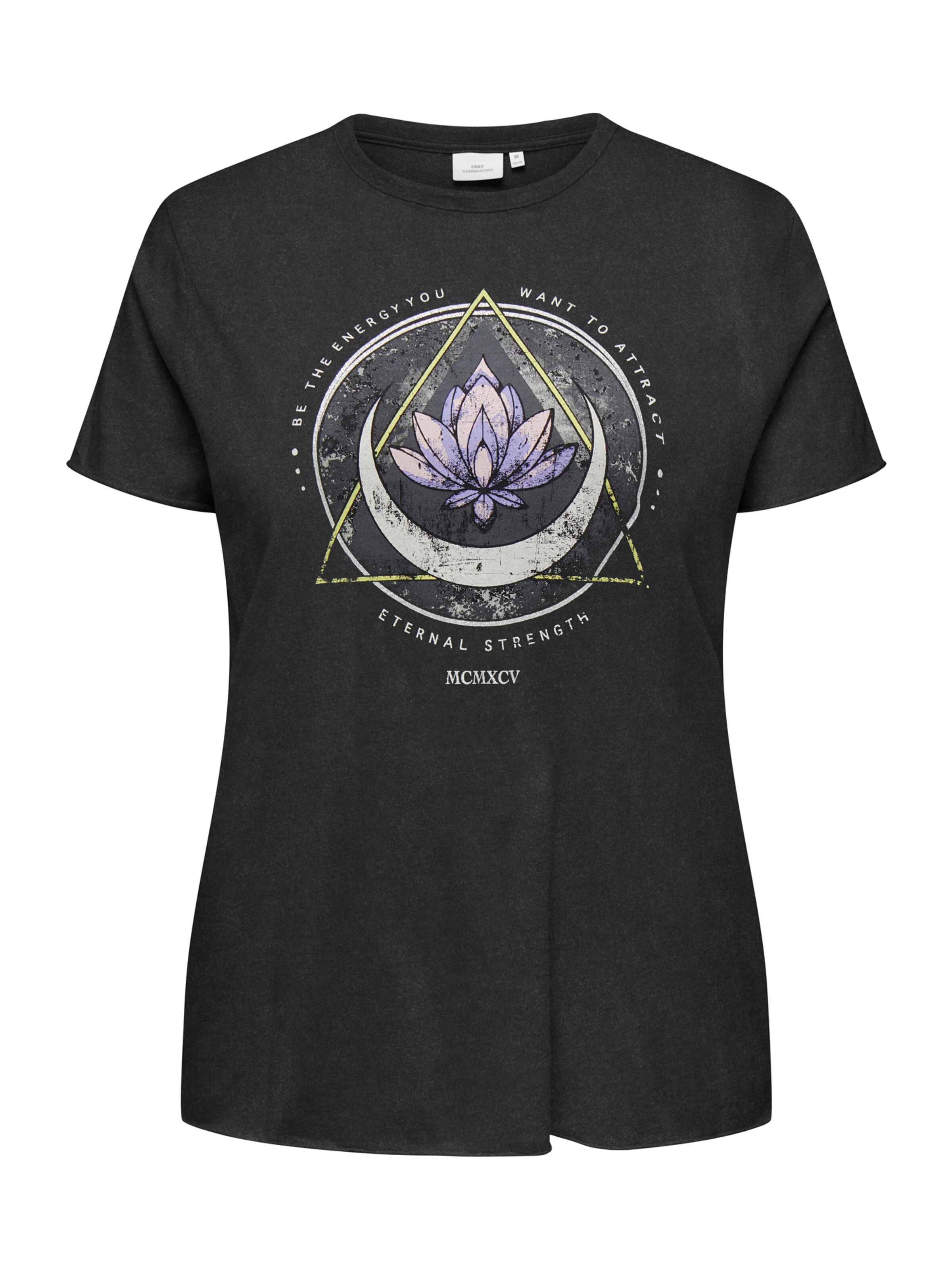 ONLY Carmakoma Тениска 'CARMiko' в черно: отпред