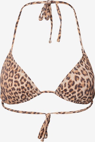 PIECES Triangle Bikini Top 'BAOMI' in Brown: front