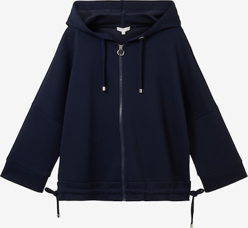 TOM TAILOR Zip-Up Hoodie in Blue: front