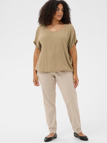 KAFFE CURVE Bluse 'KCAmi Stanley' in Beige
