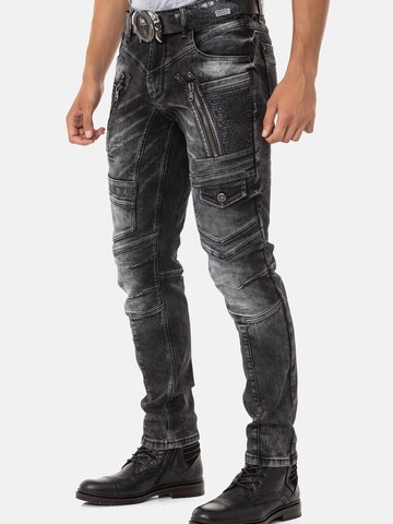 CIPO & BAXX Regular Jeans in Zwart: voorkant