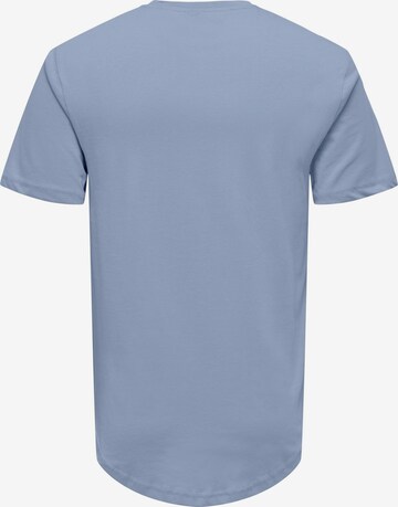 Only & Sons Regular Fit T-Shirt 'Matt' in Blau