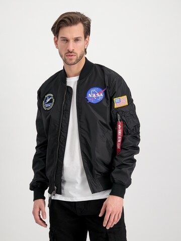 ALPHA INDUSTRIES Φθινοπωρινό και ανοιξιάτικο μπουφάν 'MA-1 TT NASA II' σε μαύρο: μπροστά