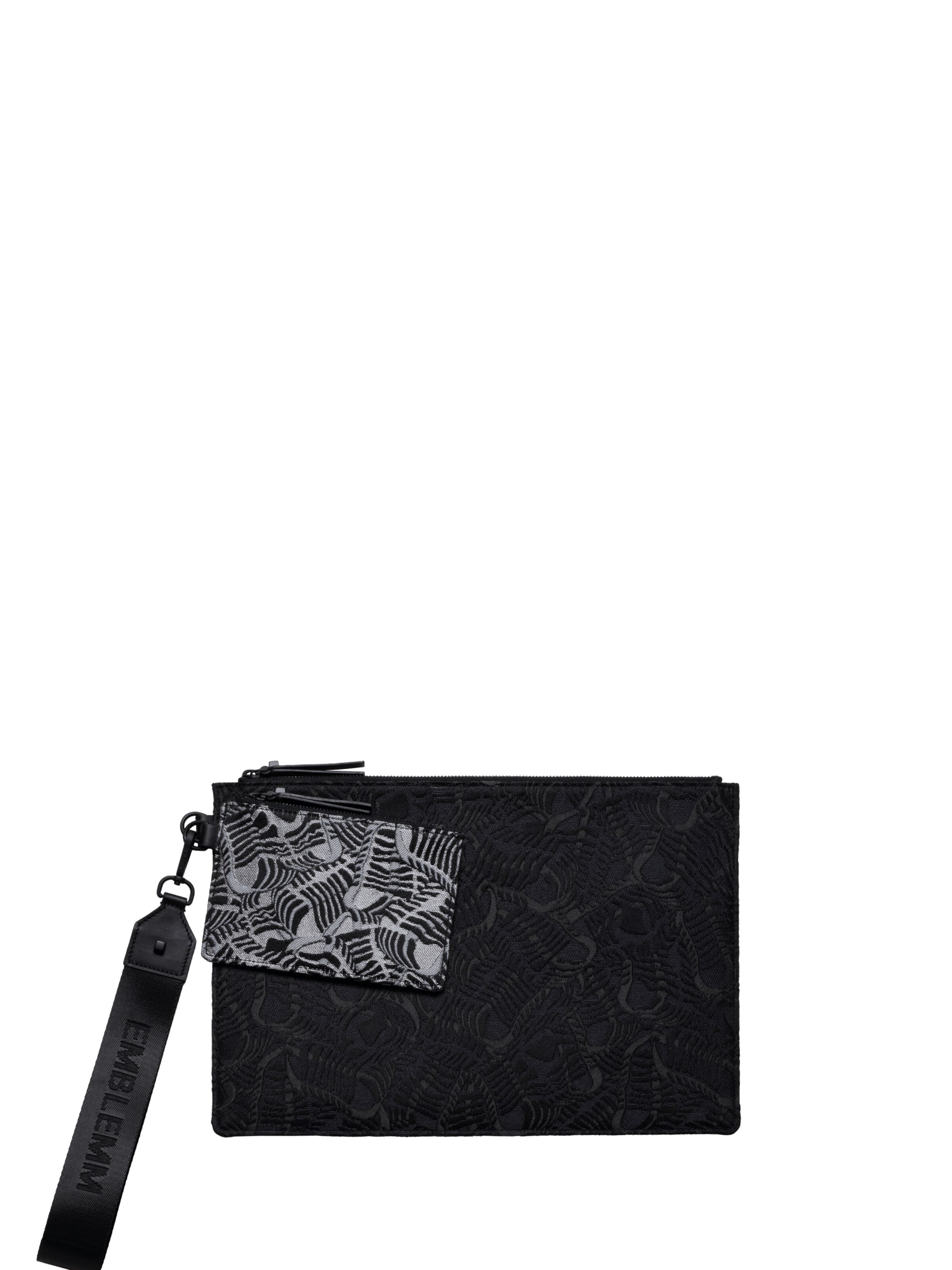 EMBLEMM Etui 'Double Portfolio in Liquid Mic Jacquard'‌ in Schwarz: Vorderseite