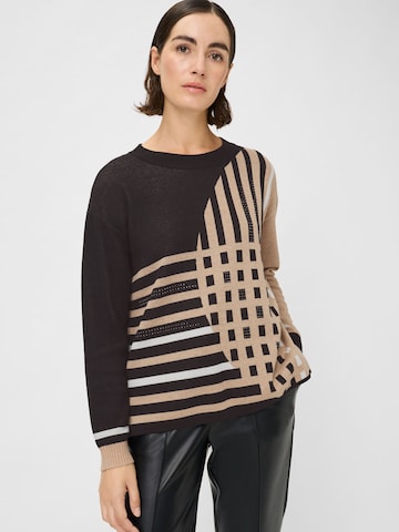 Olsen Feinstrickpullover, dekorativer Retro-Panneaux-Print als Eyecatcher, weich in Beige: Vorderseite