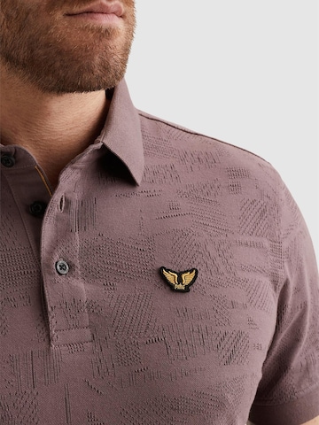PME Legend T-shirt 'Polo shirt with allover jacquard pattern' i lila