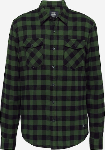 Vintage Industries Regular fit Skjorta 'Harley' i grön: framsida