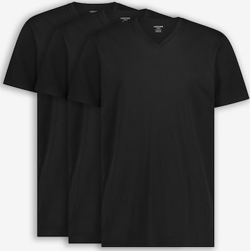 LEBASQ Shirt 'Davis V Neck Long Fit' in Zwart: voorkant