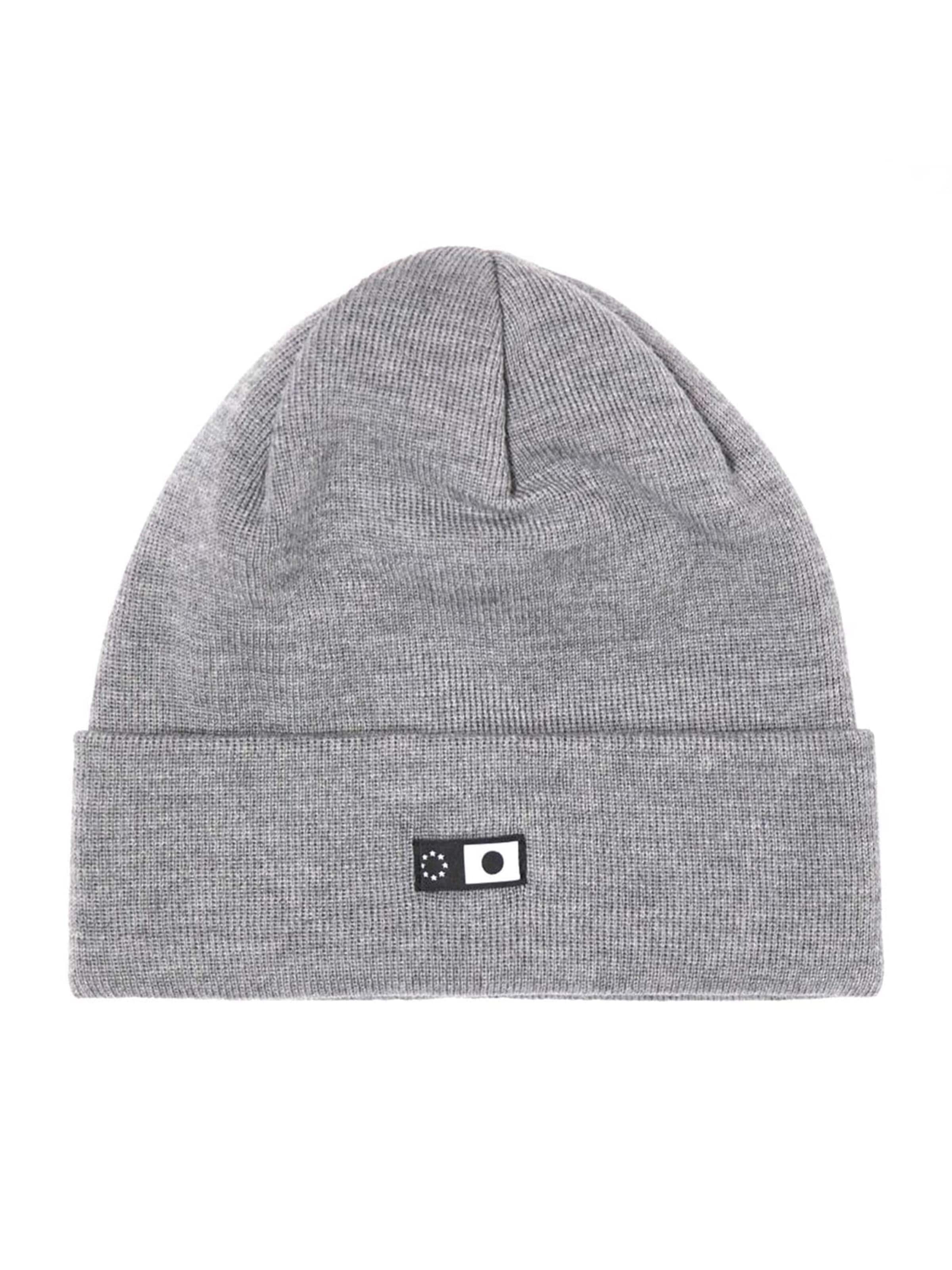 EDWIN Hue 'Merinos Beanie Mid Grey Marl' i grå: forside