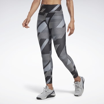 Reebok Skinny Fit Спортен панталон 'Workout Ready' в сиво: отпред