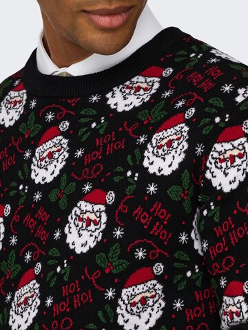 Only & Sons Trui 'ONSXmas' in Zwart