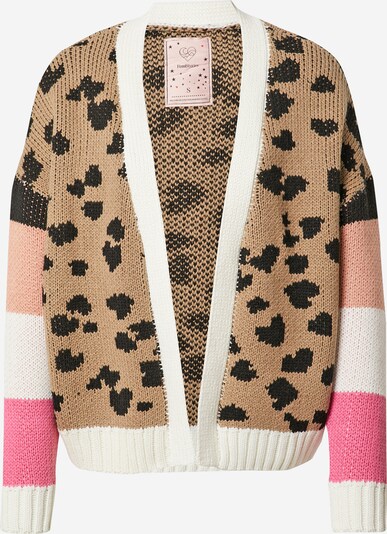 Femi Stories Strickjacke 'SKY' in camel / pink / rosa / weiß, Produktansicht
