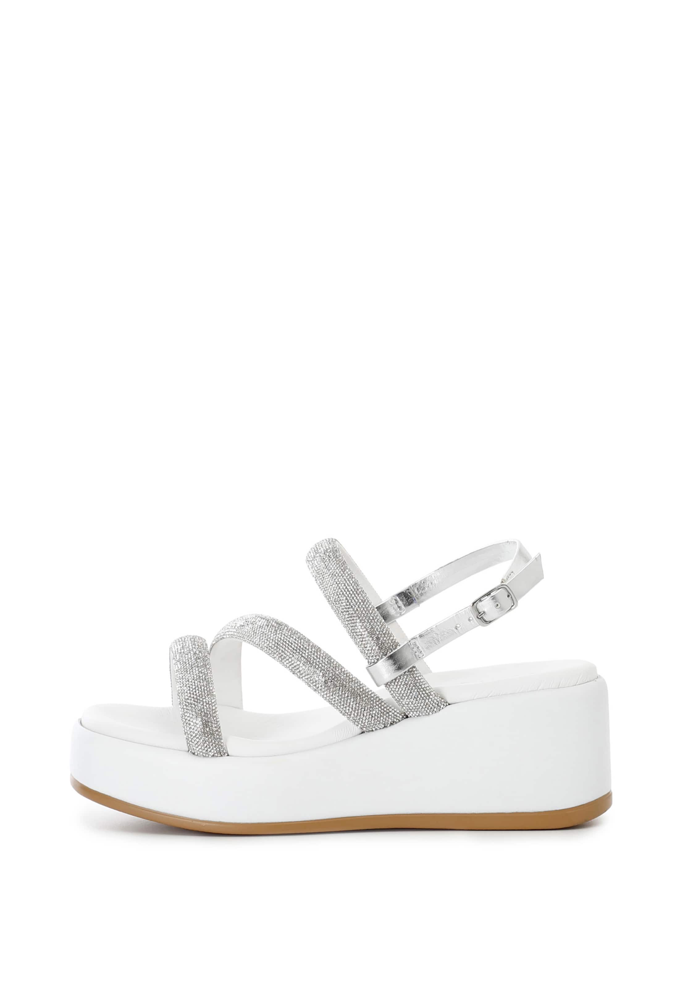 Sandalo di CAFè NOIR in argento: frontale