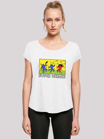F4NT4STIC Shirt 'Batman Pop Art' in Wit: voorkant