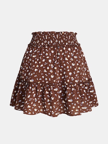 Cupshe Sukně 'Floriculture Floral Mini Skirt' – hnědá