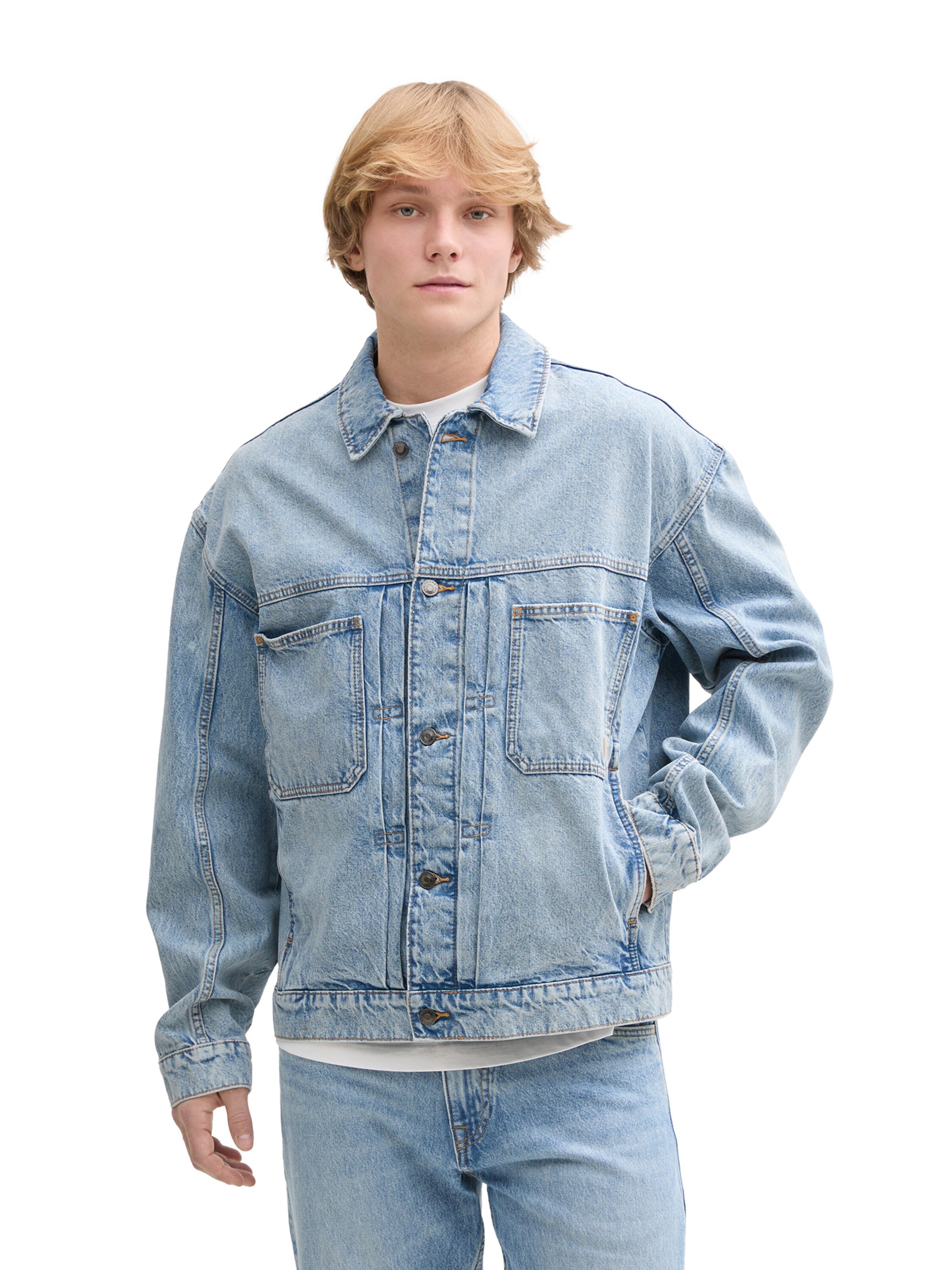 TOM TAILOR DENIM Between-season jacket in Blue: front