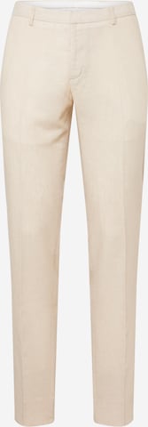 Bruun & Stengade Regular Suorat housut 'Pollino' värissä beige: etupuoli