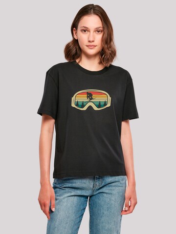 T-shirt 'Retro Skibrille Wintersport' F4NT4STIC en noir : devant