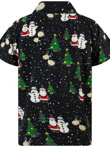 King Kameha Regular Fit Hemd 'Christmas Buddies' in Schwarz