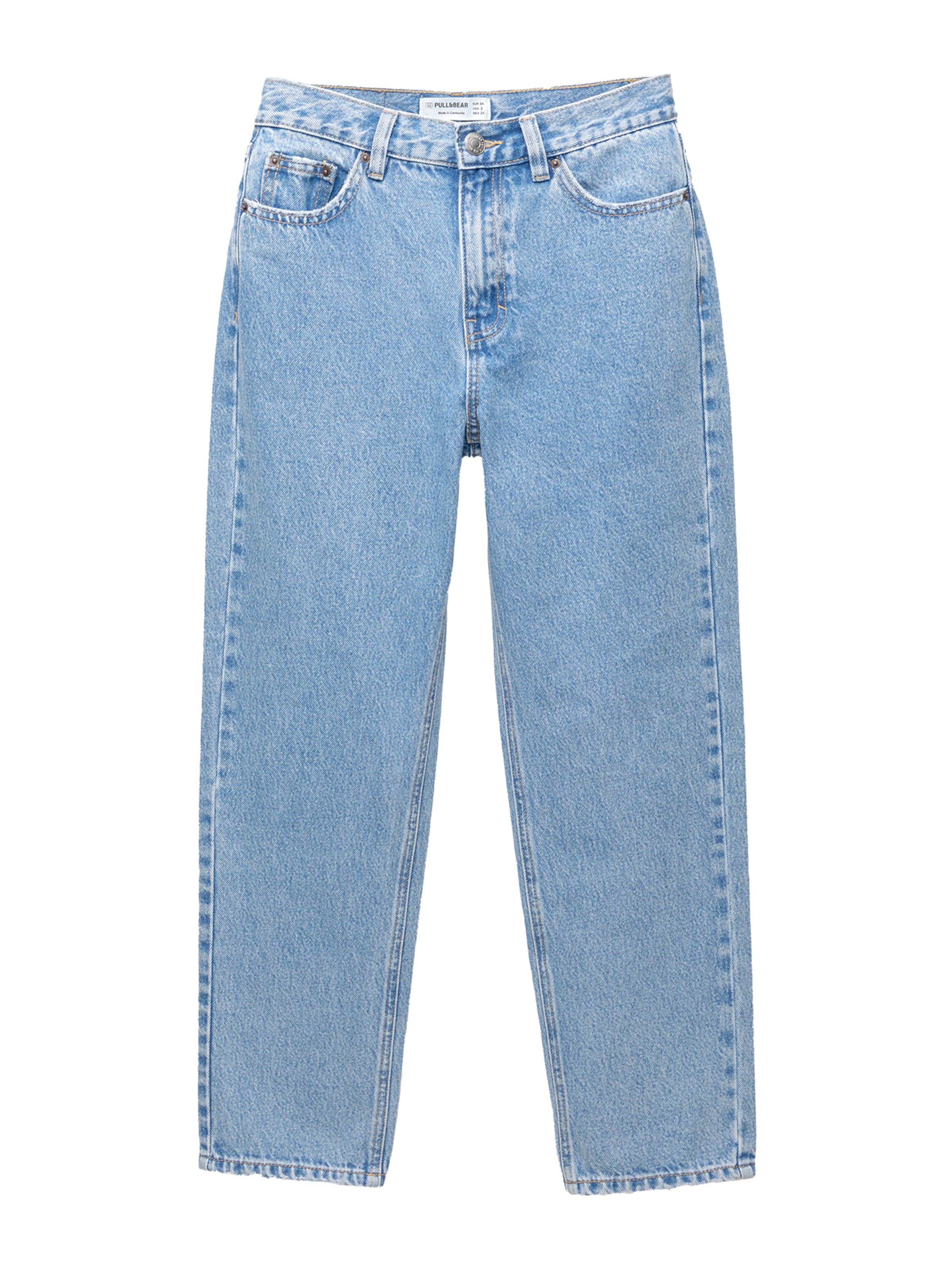 Pull&Bear Широка кройка Дънки в синьо: отпред