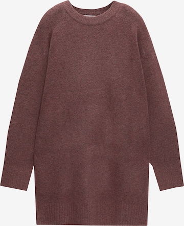 Robes en maille Pull&Bear en rouge : devant