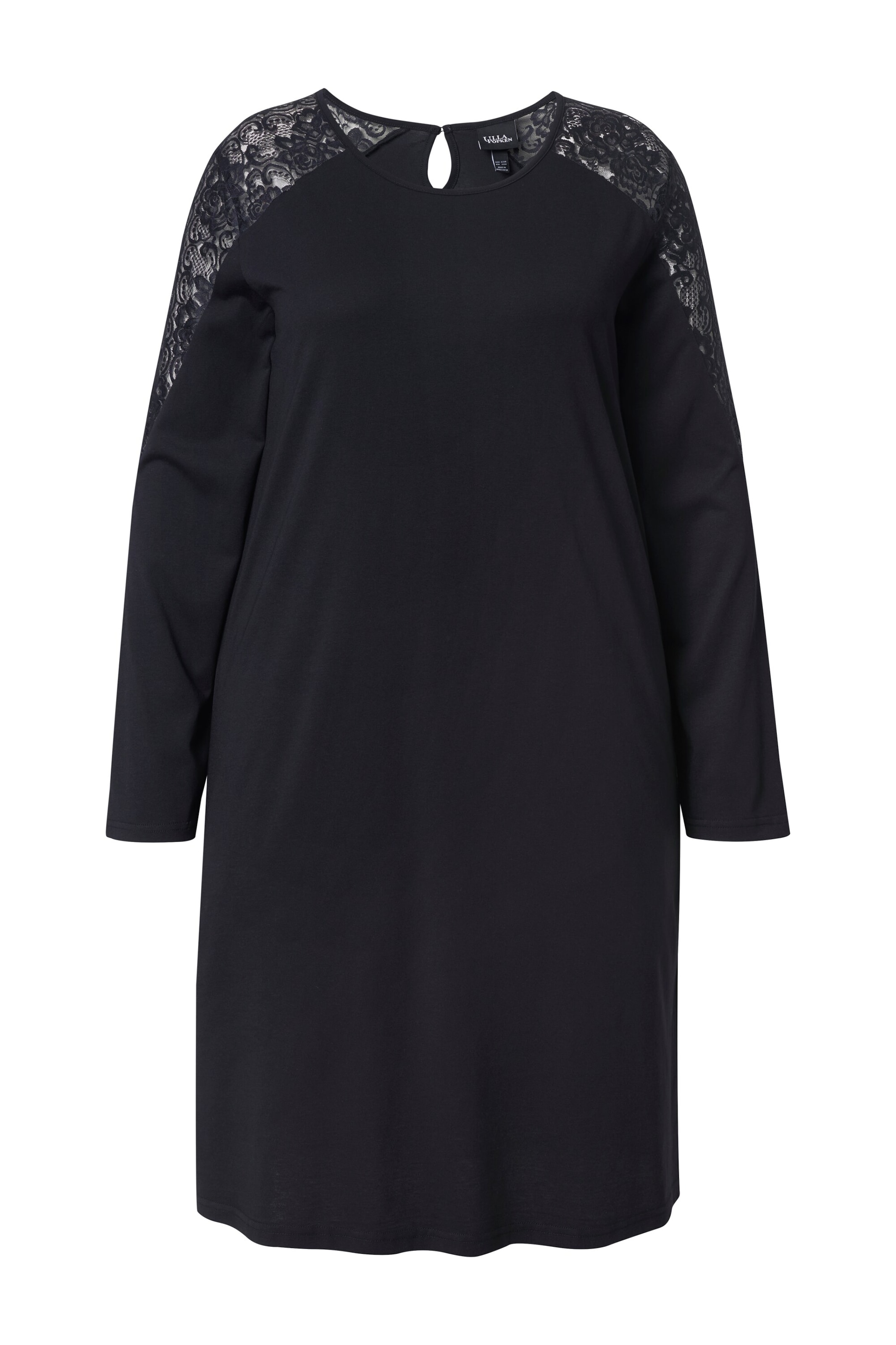 Ulla Popken Nachthemd in Zwart: voorkant