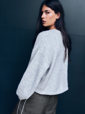Bershka Knit cardigan in Grey
