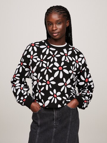 Tommy Jeans Sweatshirt 'Ditsy' in Black: front