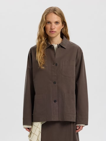Camicia da donna di SELECTED in marrone: frontale