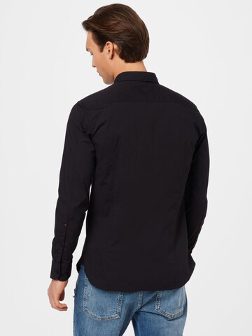 BOSS Orange Slim Fit Hemd 'Magneton 2' in Schwarz