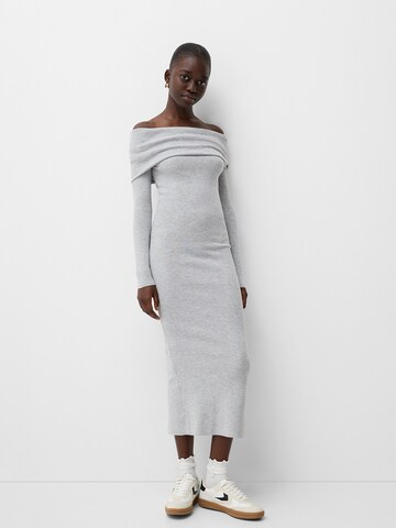 Bershka Knit dress in Grey: front