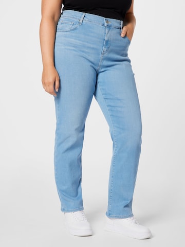 Levi's® Plus regular Jeans '724 PL HR Straight' i blå: forside