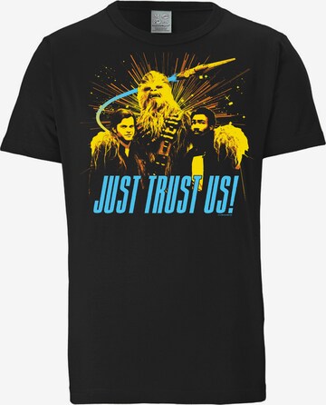 LOGOSHIRT Shirt 'Star Wars: Solo - Just Trust Us' in Mischfarben: predná strana