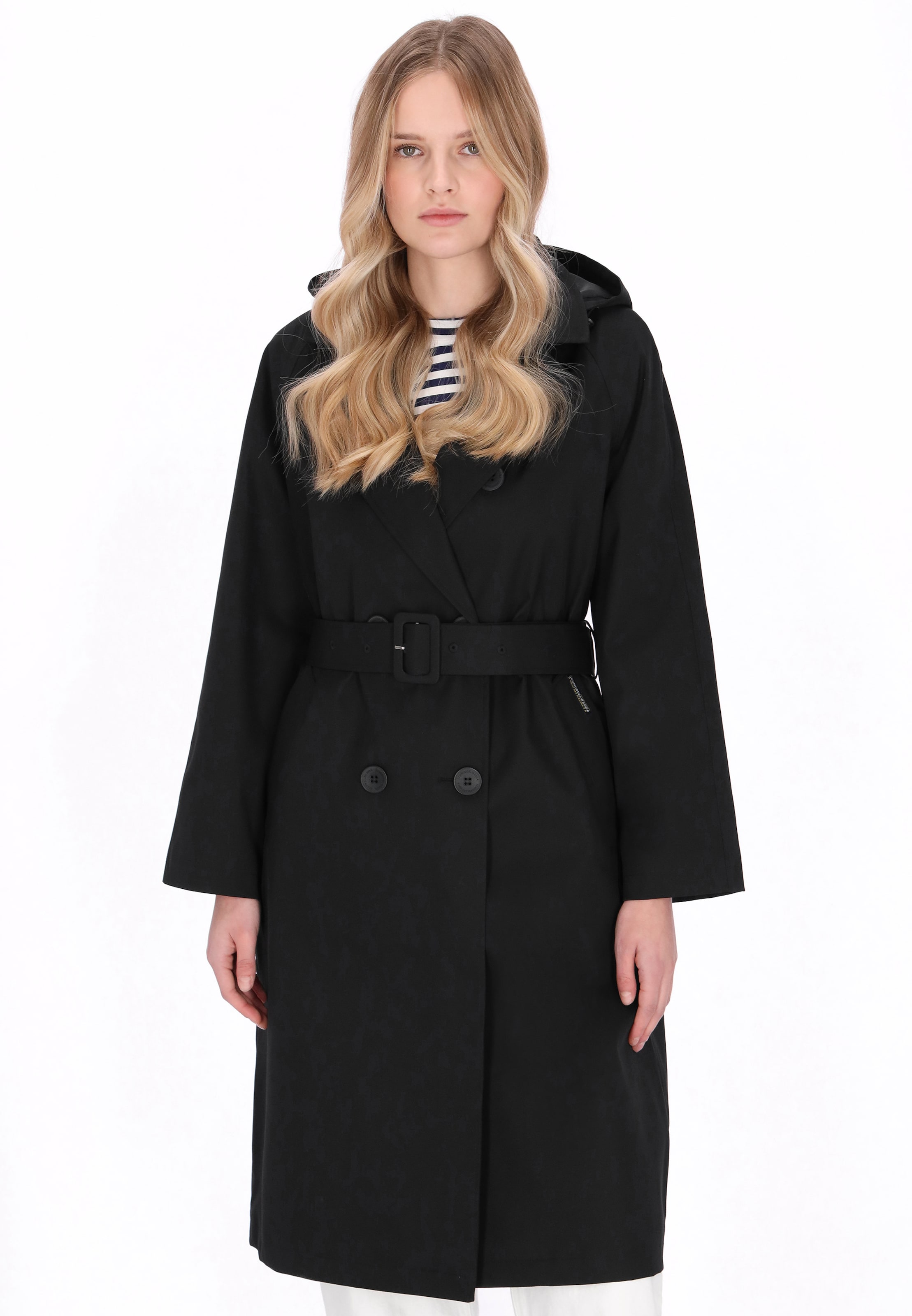 Schmuddelwedda - Abrigo funcional en negro: frente