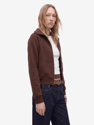 Koton Zip-Up Hoodie in Brown: front