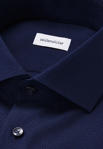 SEIDENSTICKER Slim fit Zakelijk overhemd 'Schwarze Rose' in Blauw