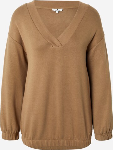 TOM TAILOR Sweatshirt in Brown: front