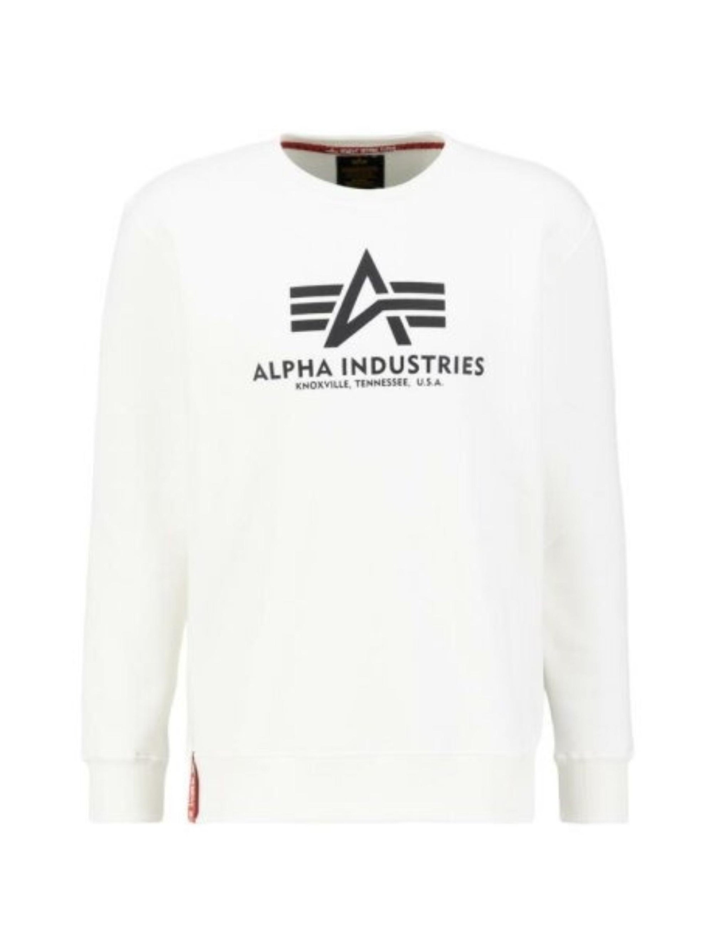 ALPHA INDUSTRIES Sweatshirt 'Basic Logo' in White: front