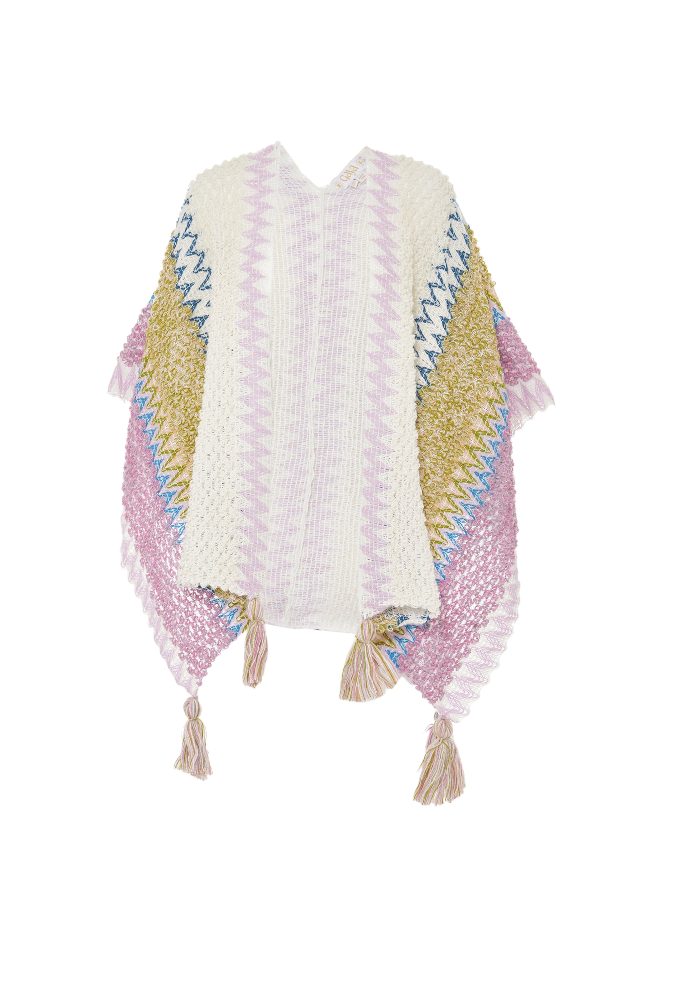 Capă Gaya pe albastru / verde stuf / roz / alb lână, Vizualizare produs