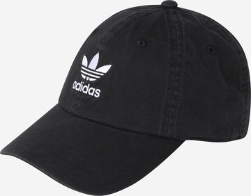 ADIDAS ORIGINALS Cap 'Adicolor Classics Trefoil Stonewashed' in Black: front